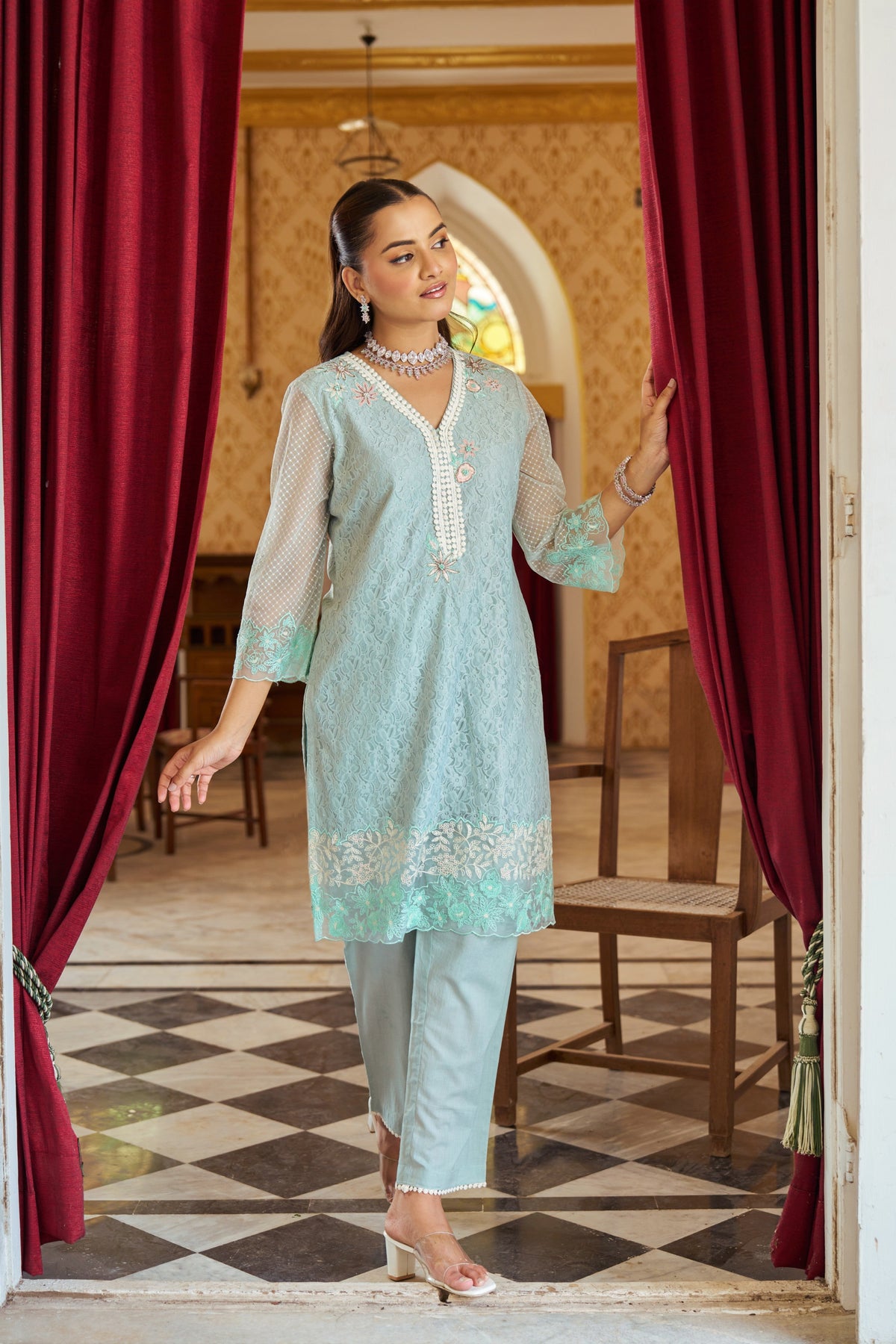 Anumeha Tiffany embroided co-ord set