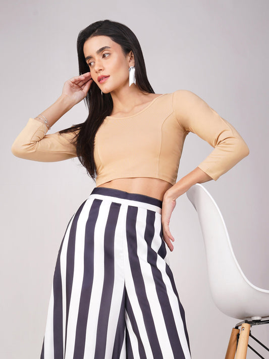 Dhiyona ST Women's ComfortEase 4-Way Stretch Nude Long Sleeve Blouse