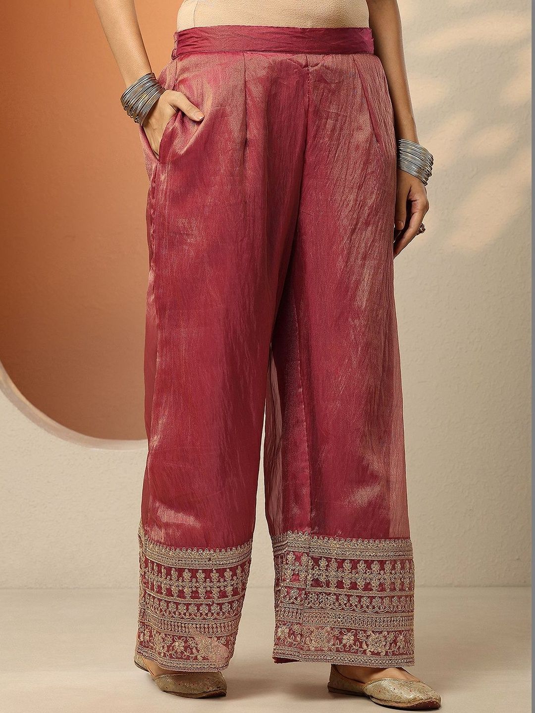 Dhiyona LL Women Ethnic Motifs Embroidered Regular Thread Work Kurta with Palazzos & With Dupatta