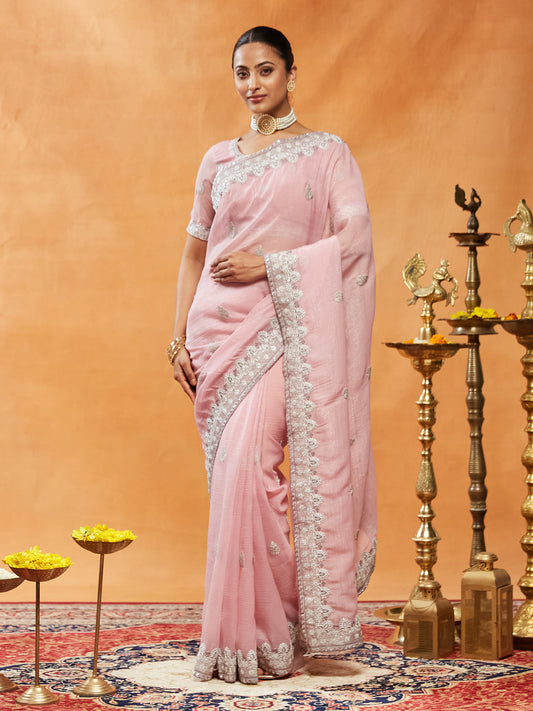 Dhiyona KS Women's Women Embellished Embroidered Saree