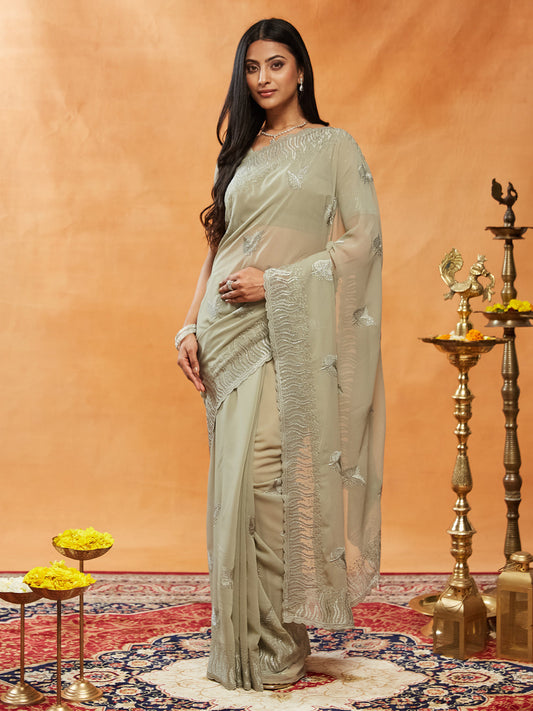 Dhiyona KS Women's Embellished Embroidered Saree