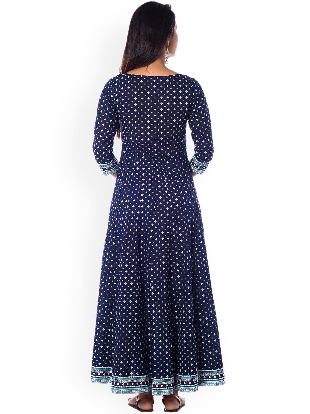 Dhiyona AY Women's Navy Blue Printed Maxi Dress