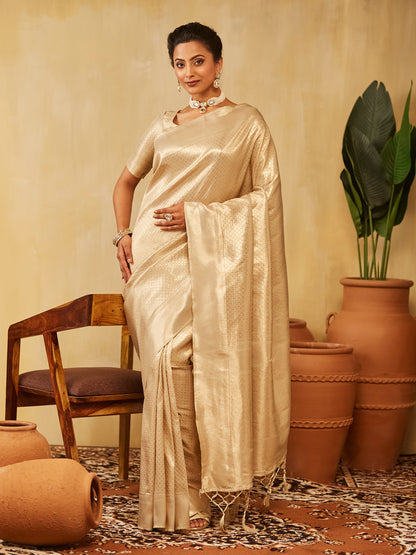 Dhiyona KS Women's Woven Design Zari Banarasi Saree