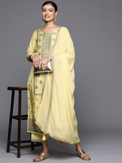 Floral Regular Kurta With Trousers & Dupatta