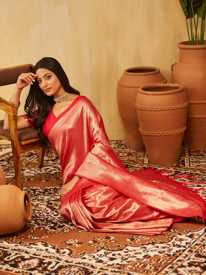 Dhiyona KS Women's Woven Design Zari Banarasi Saree