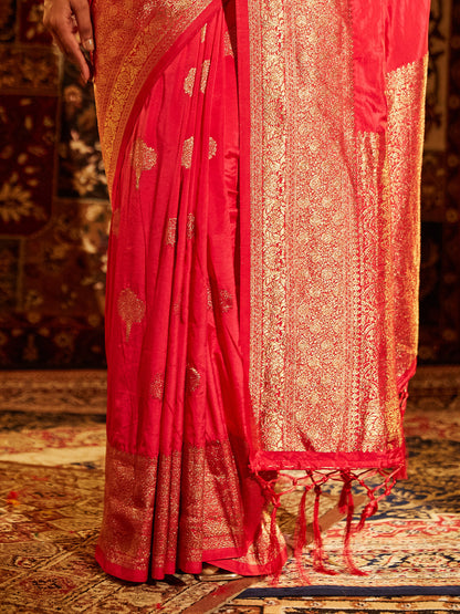 Dhiyona KS Women's Woven Design Zari Banarasi Saree