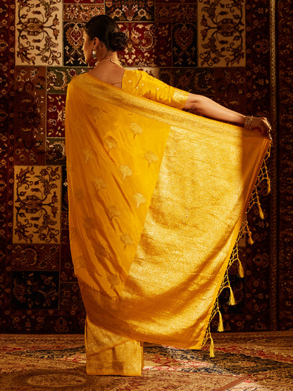 Dhiyona KS Women's Women Ethnic Motifs Zari Banarasi Saree