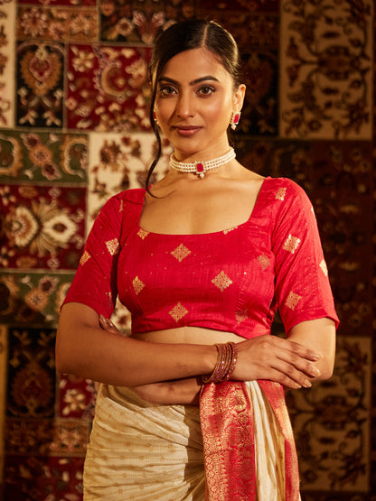 Dhiyona KS Women's Woven Design Zari Banarasi Saree