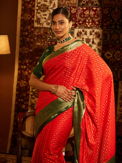 Dhiyona KS Women's Women Floral Woven Design Zari Art Silk designer Banarasi saree