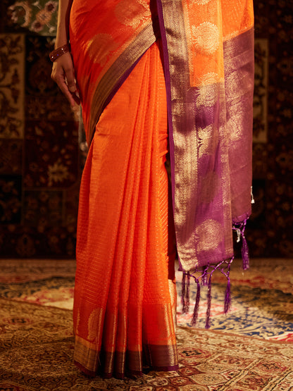 Dhiyona KS Women's Ethnic Motifs Zari Banarasi Saree