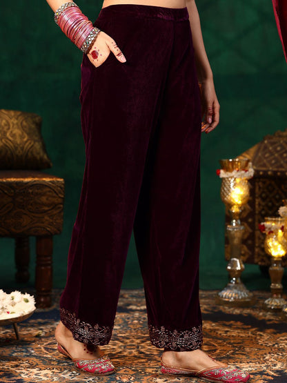 Dhiyona LL Women Solid Embroidered Kurta with Palazzo & Dupatta