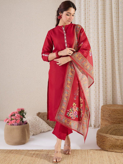 Dhiyona IE Straight Kurta With Trouser & Dupatta