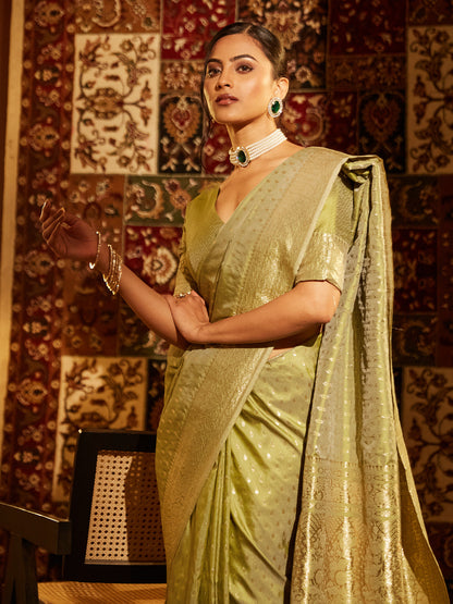 Dhiyona KS Women's Woven Design Zari Art Silk Banarasi Saree