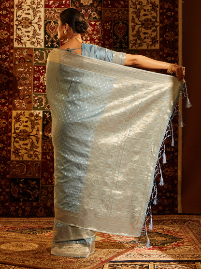 Dhiyona KS Women's Woven Design Ethnic Motifs Zari Banarasi Saree