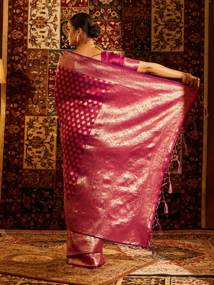 Dhiyona KS Women's Woven Design Zari Banarasi Saree