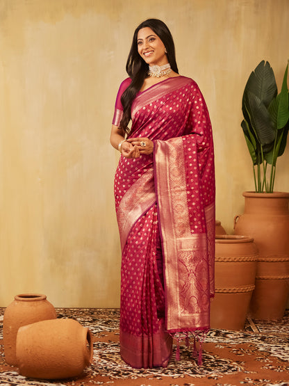 Dhiyona KS Women's Ethnic Motifs Zari Art Silk Designer Banarasi Saree