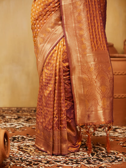 Dhiyona KS Women's Women Zari Work Ethnic Motifs Art Silk  Designer Banarasi Saree