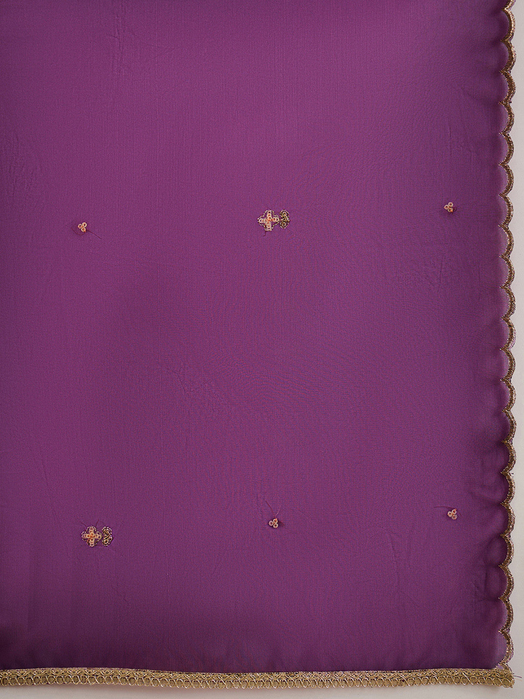 Round Neck Ethnic Motifs Embroidered Sequinned Kurta with Trouser & Dupatta
