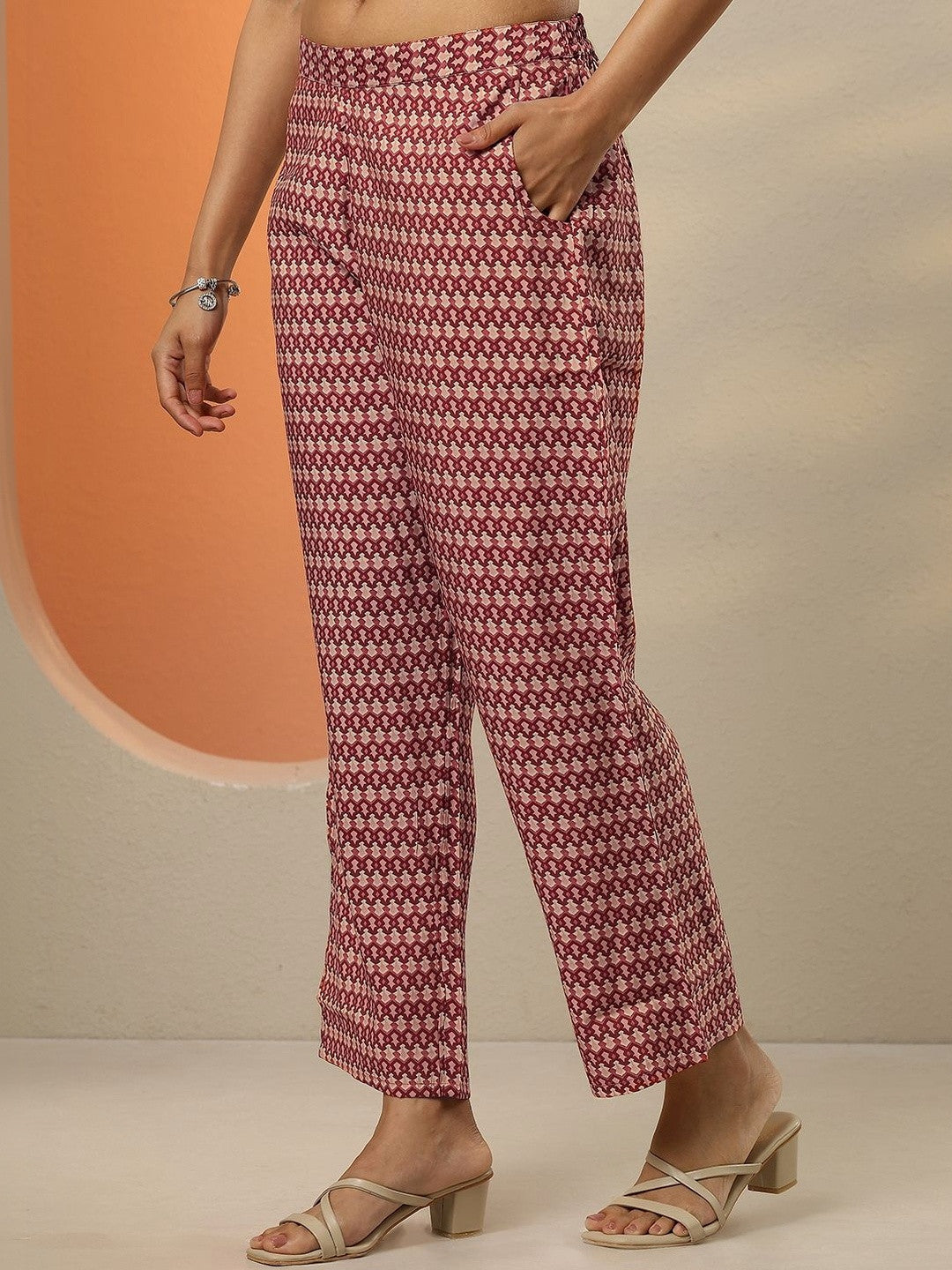 Women Ethnic Motifs Printed Regular Thread Work Kurta with Trousers & With Dupatta