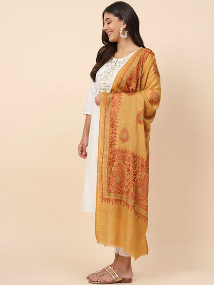 Dhiyona PA Paisley Embroidered Pure Wool Shawl