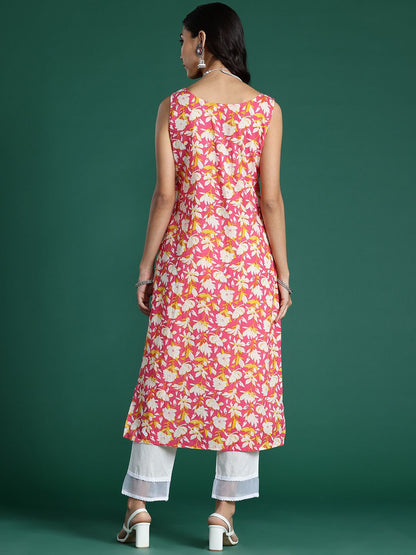 Dhiyona IE Women Floral Printed Pure Cotton Kurta