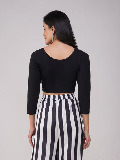 Dhiyona ST Blouse - Stretchy Black LONG Sleeve Blouse