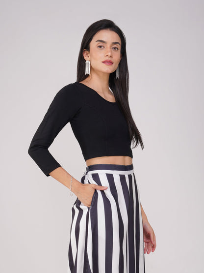 Dhiyona ST Blouse - Stretchy Black LONG Sleeve Blouse