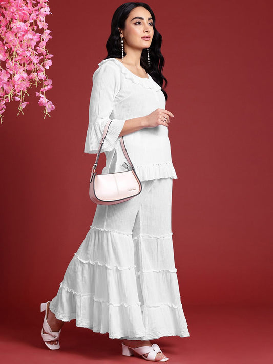 Dhiyona AN Women Regular Sequinned Kurti with Sharara