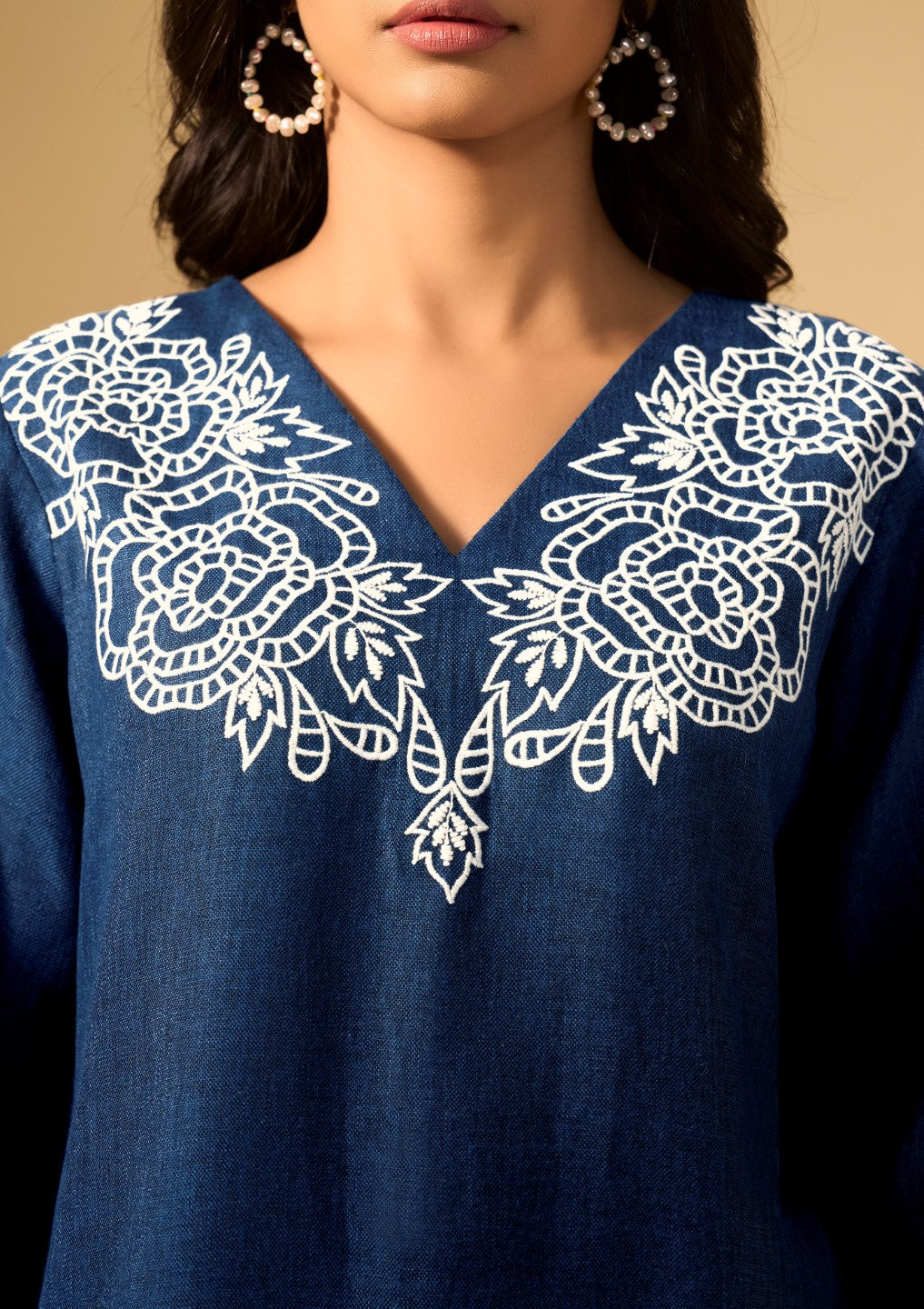 Itrh cobalt embroidery cotton co-ord set