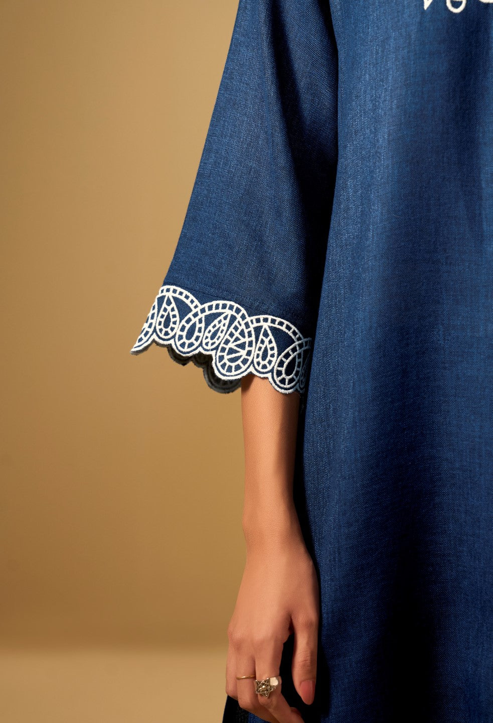 Itrh cobalt embroidery cotton co-ord set