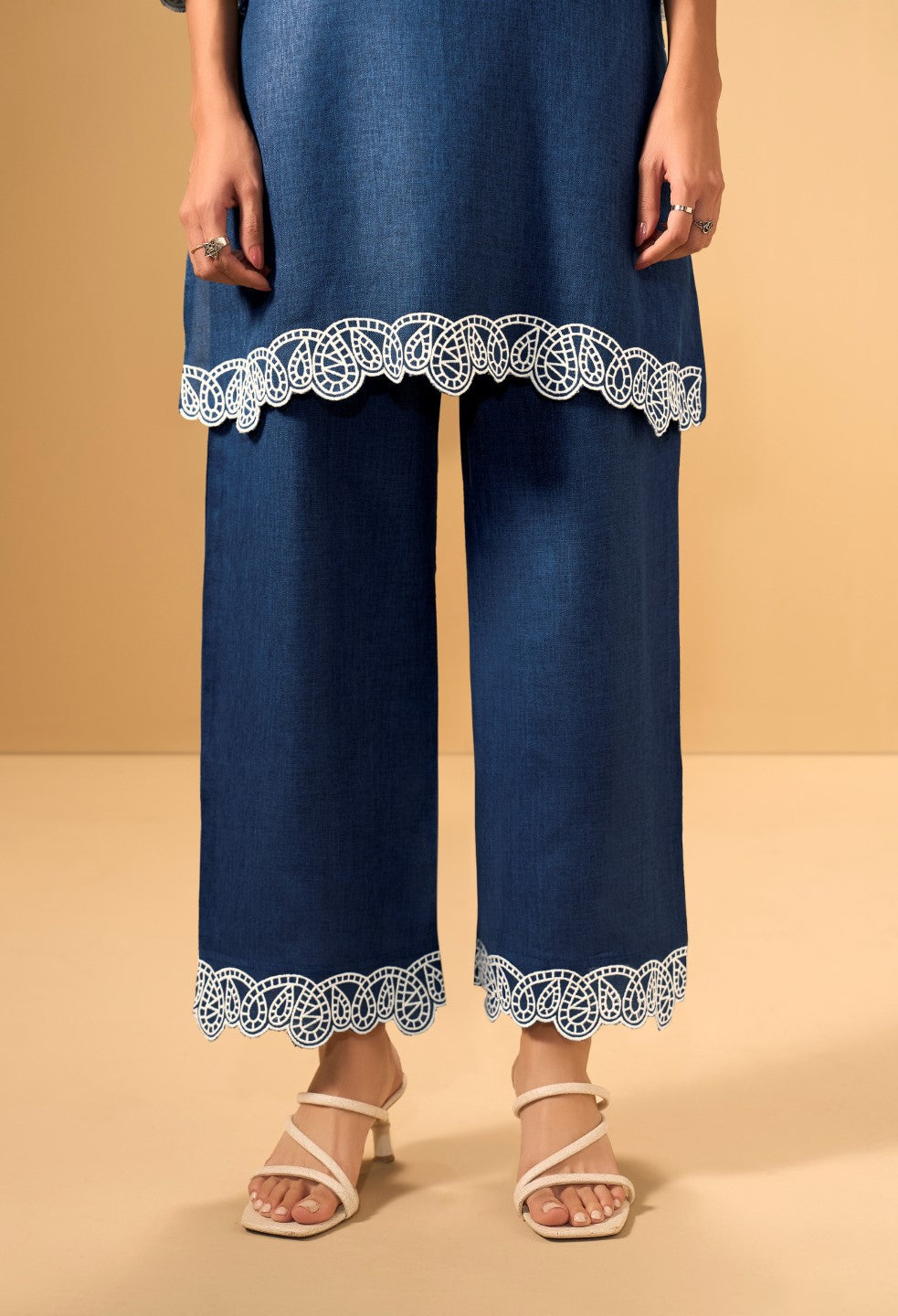 Itrh cobalt embroidery cotton co-ord set