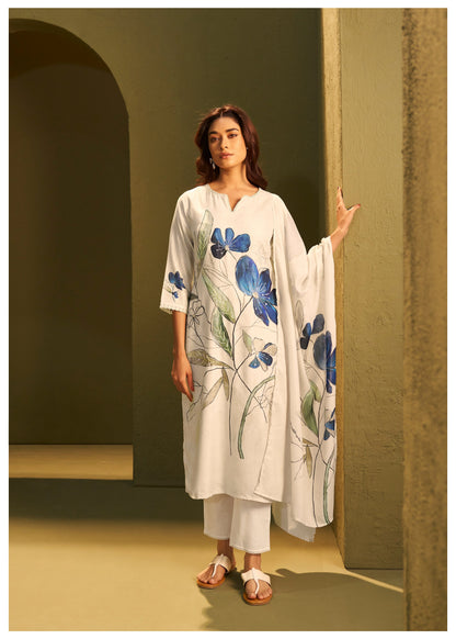Itrh hibis Linen Suit set