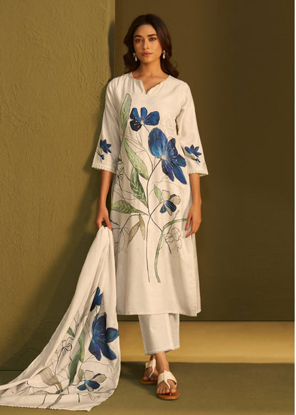 Itrh hibis Linen Suit set