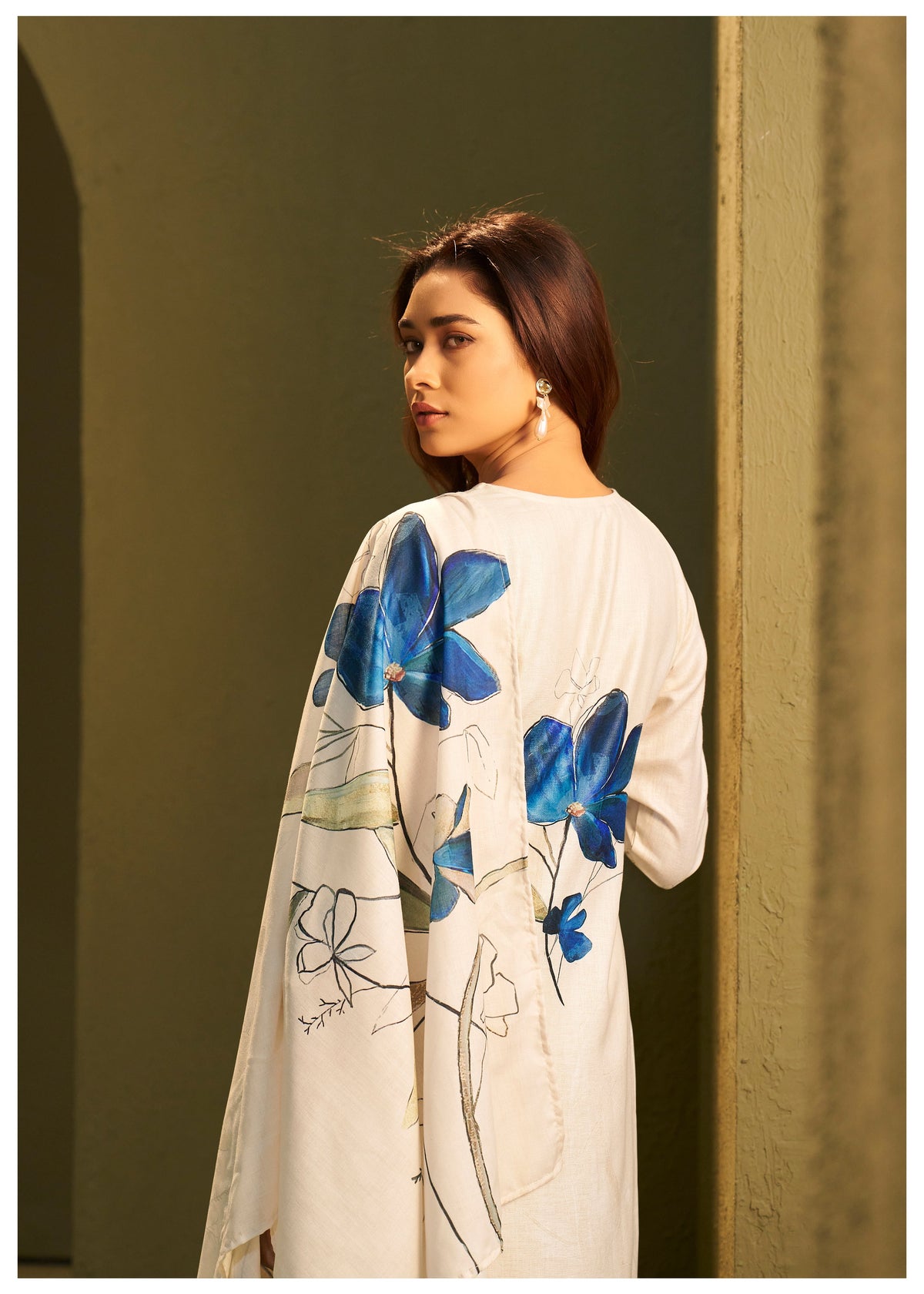Itrh hibis Linen Suit set