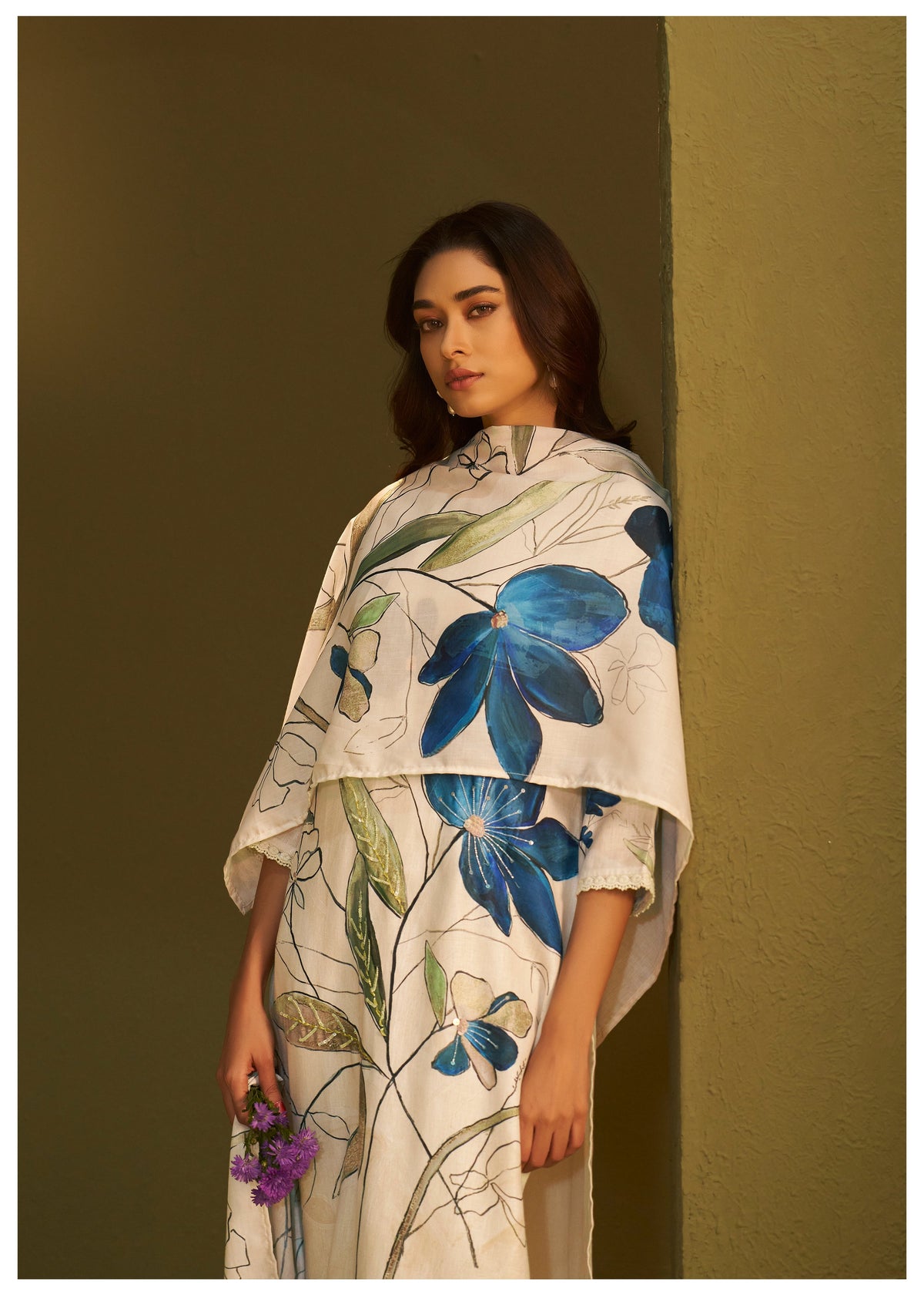 Itrh hibis Linen Suit set