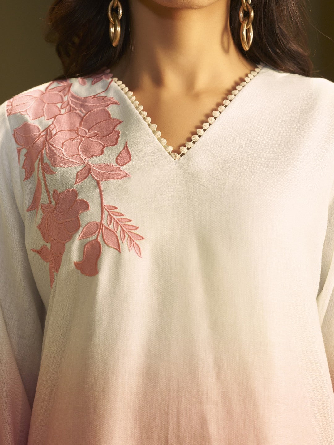Itrh softpink embroidery cotton co-ord set