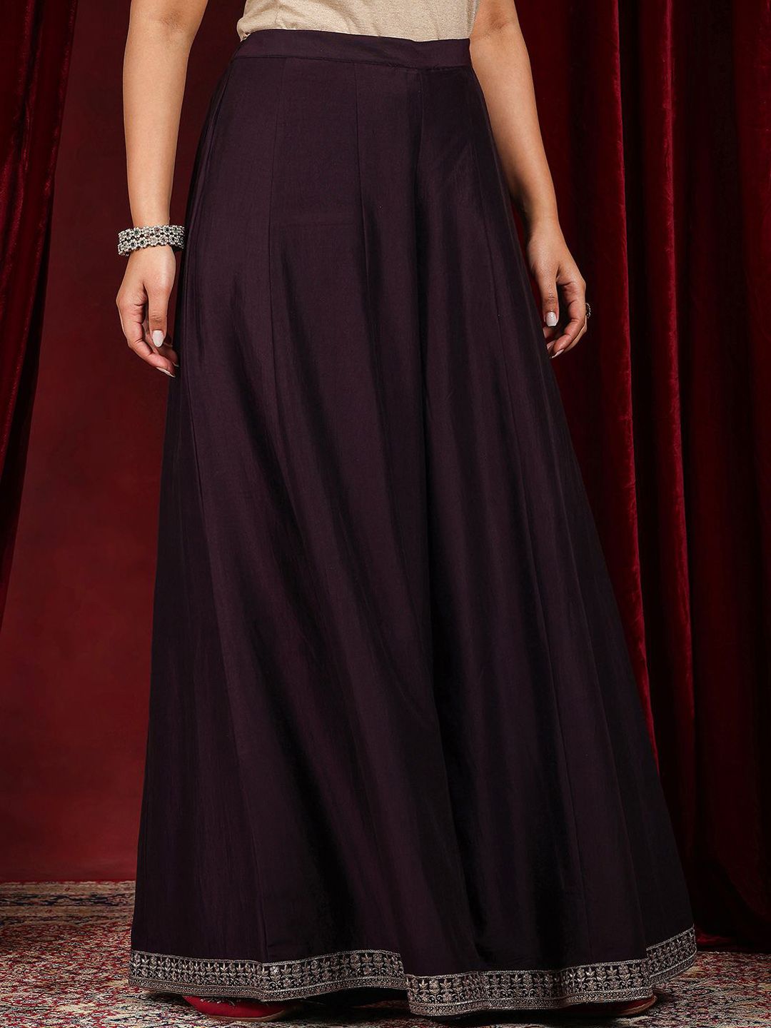 Dhiyona LL Sequinnce Embellished Scoop Neck Straight Kurta with Palazzo & Dupatta