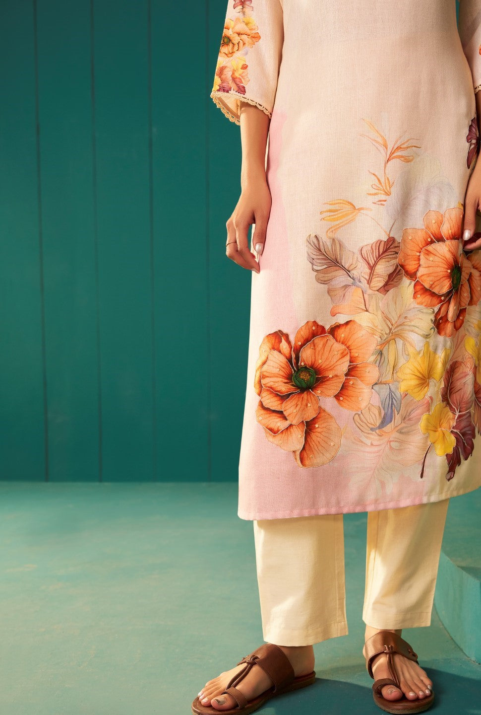 Itrh Melon cotton linen suit set