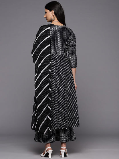 Dhiyona VA Women'sPrinted Empire Pure Cotton Kurta With Palazzos & With Dupatta