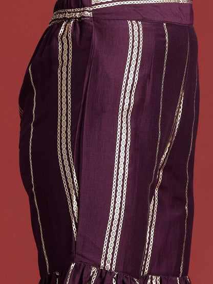 Dhiyona AN Printed Regular Sequinned Kurta With Sharara & Dupatta