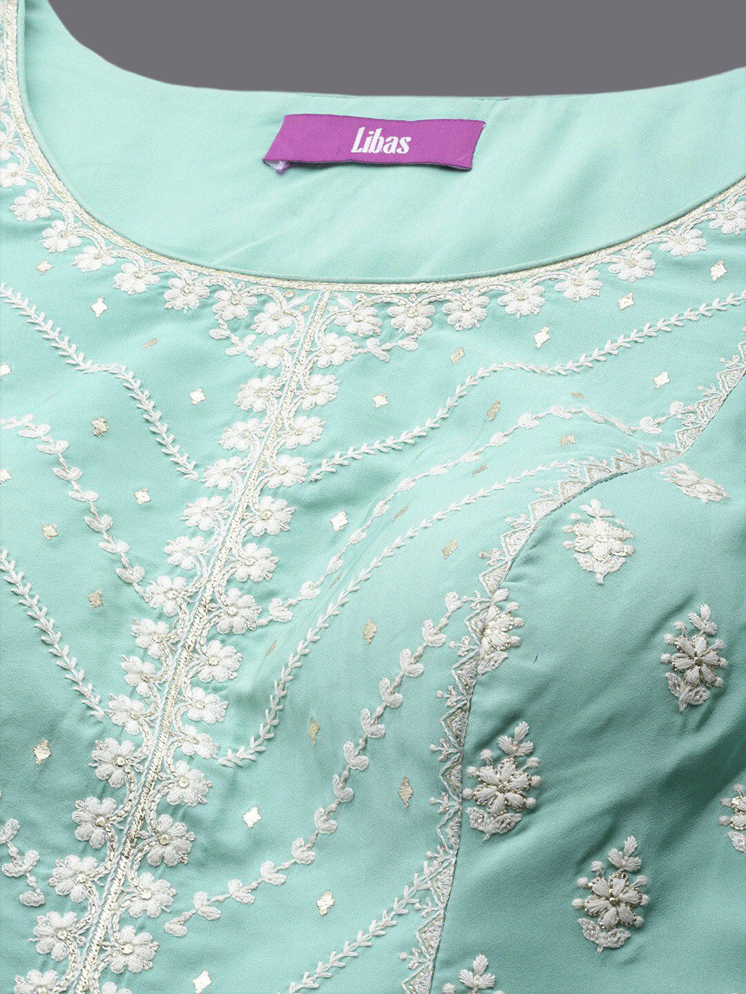 Dhiyona LL Embroidered Regular Pure Silk Kurti with Sharara & Dupatta