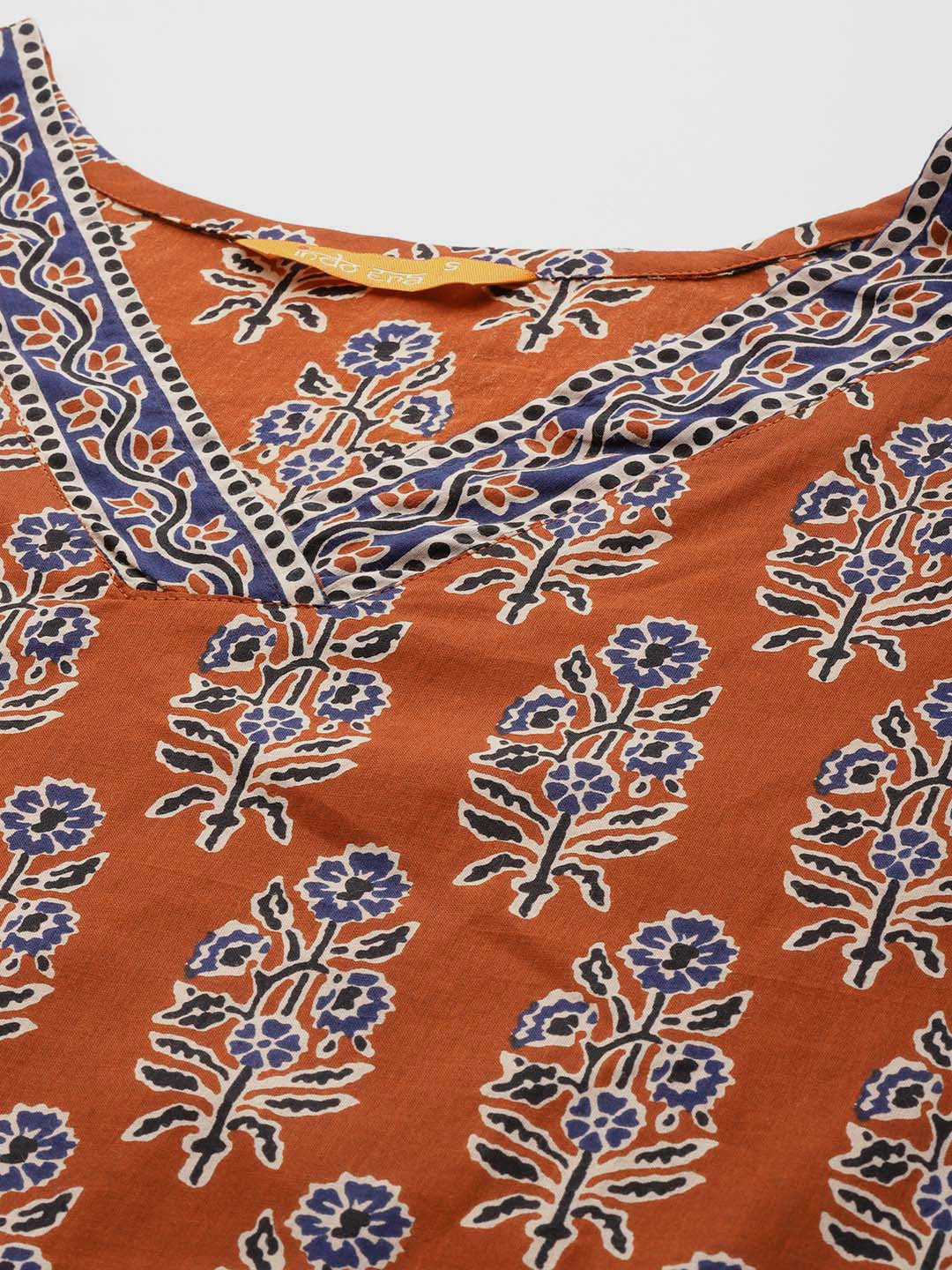 Women Ethnic Motifs Printed Pure Cotton Kurta with Trousers & With Dupatta