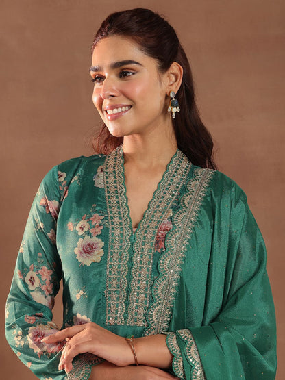 Dhiyona LL Women Floral Printed Regular Kurta with Palazzos & With Dupatta