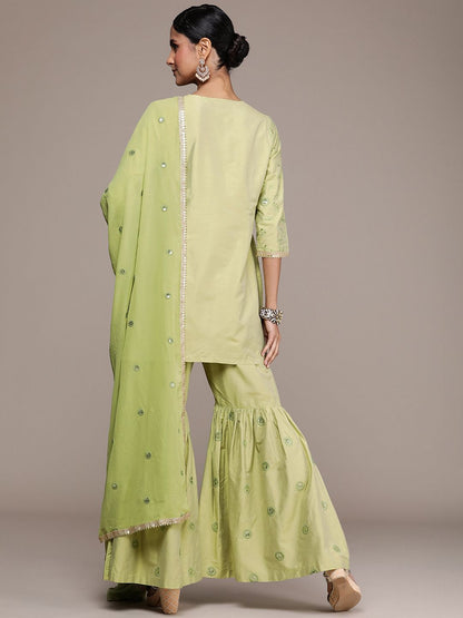 Dhiyona HOP Women Jashn Sequinned Kurti & Sharara With Dupatta