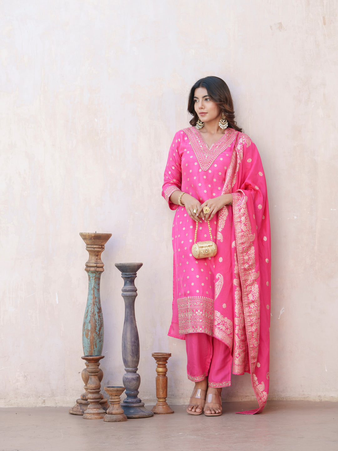 Palash Rose Full Work Suit Set