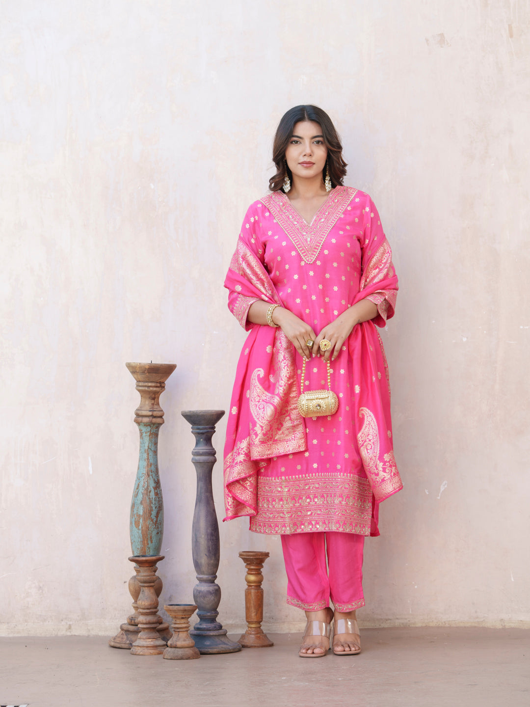 Palash Rose Full Work Suit Set
