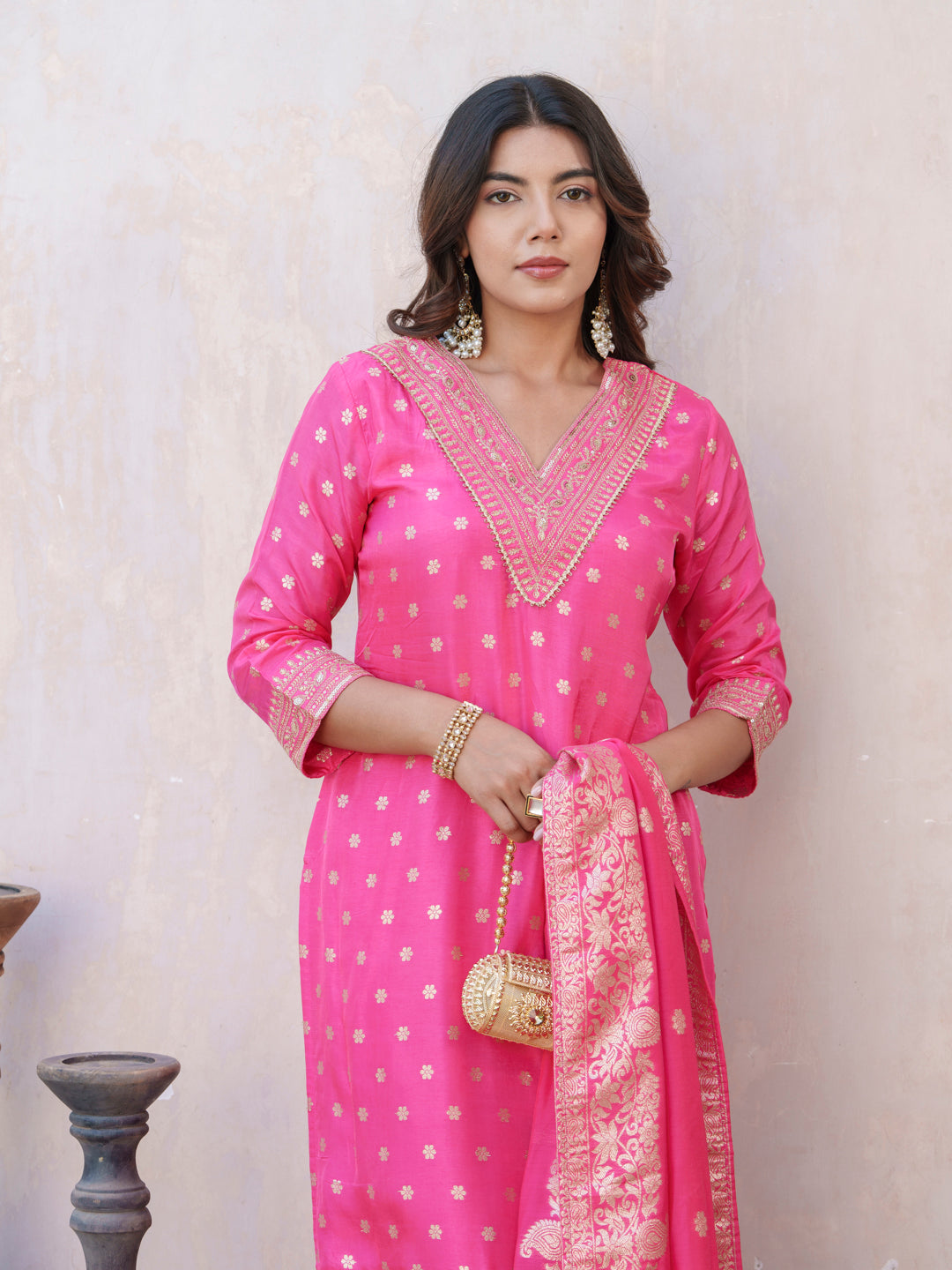 Palash Rose Full Work Suit Set