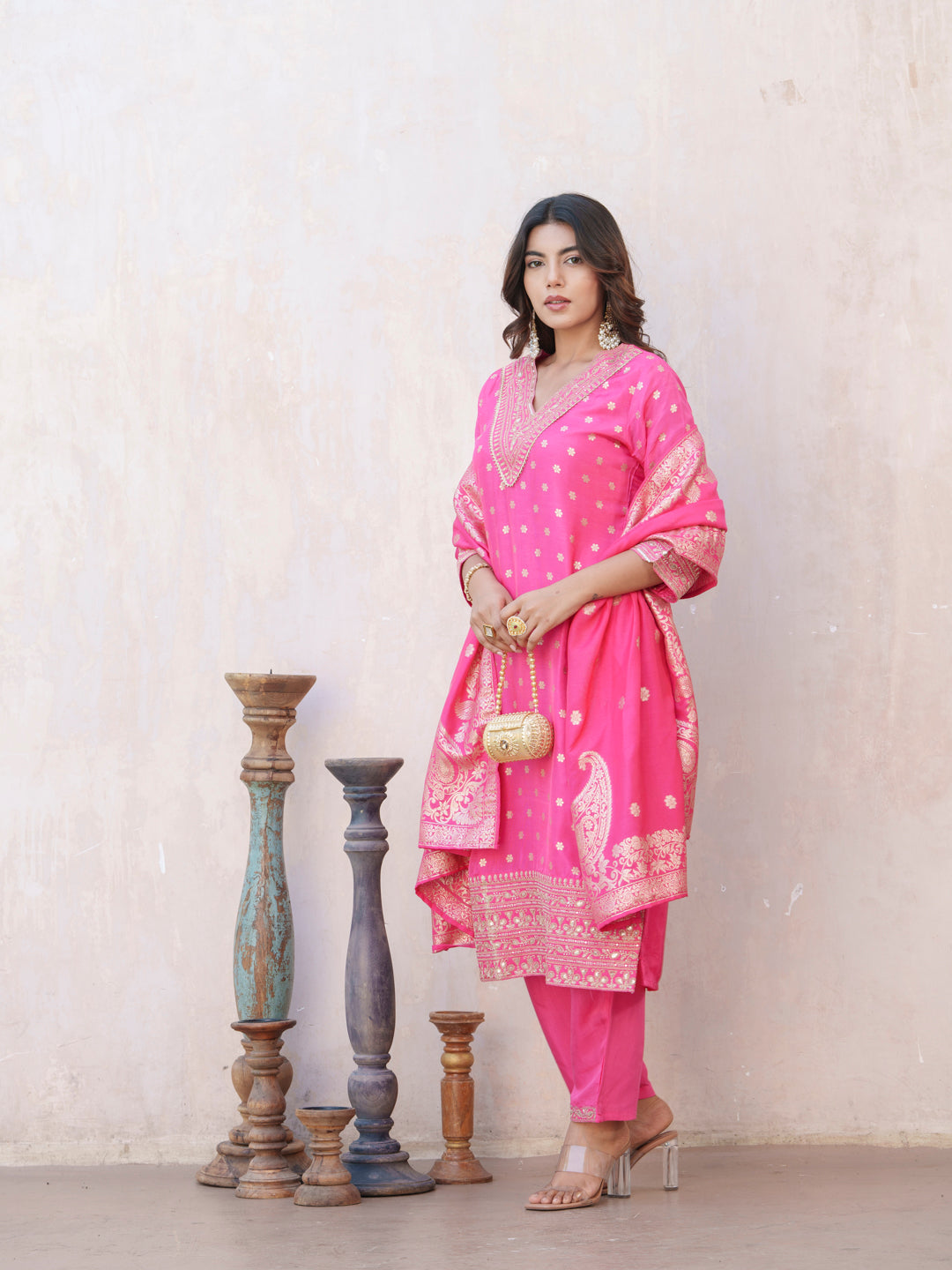 Palash Rose Full Work Suit Set