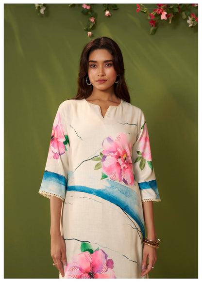 Itrh Roses cotton linen suit set