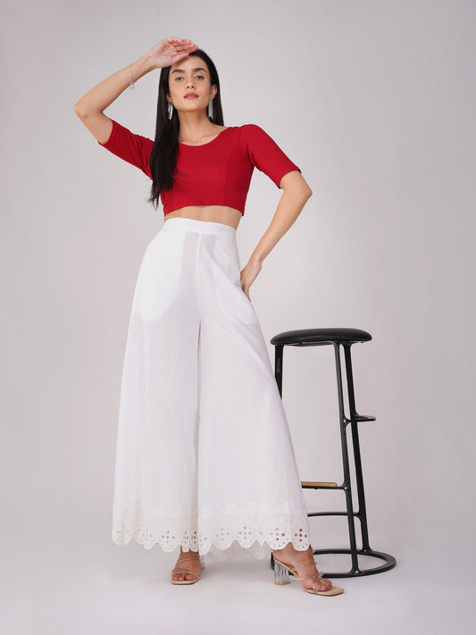 Dhiyona ST Women's ComfortEase 4-Way Stretch Red Short Sleeve Blouse